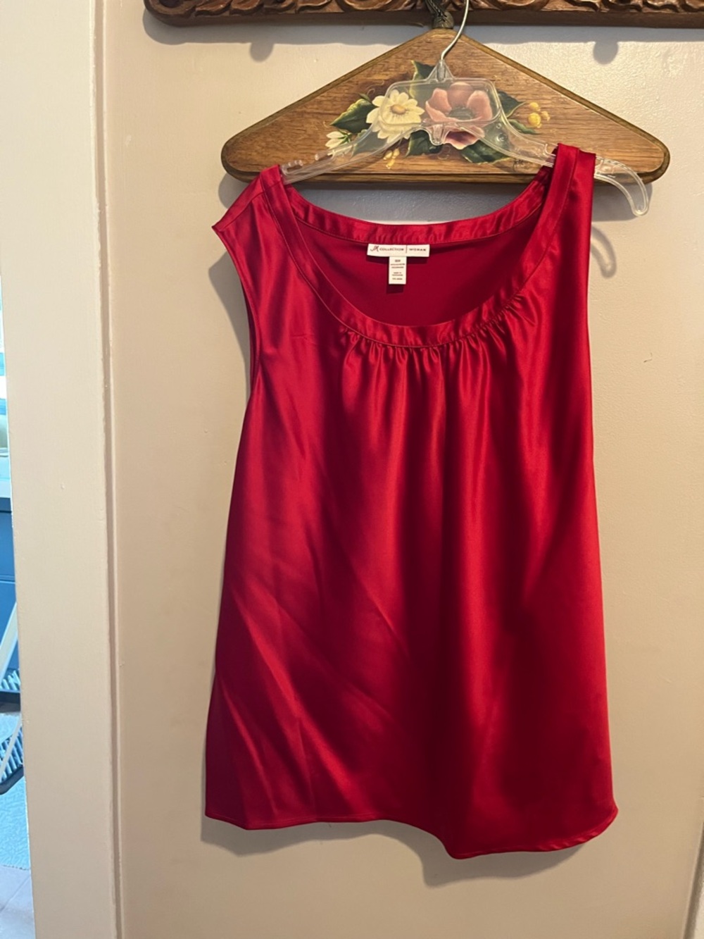 Macy's Red Satin Scoop Neck Camisole